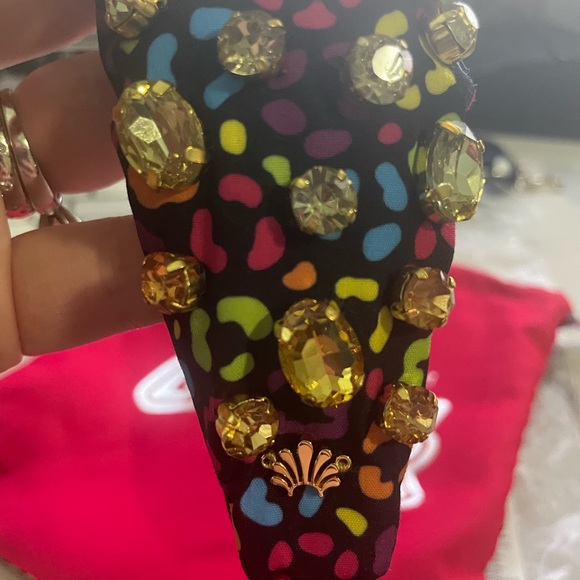 Lele Sadoughi x lisa frank bright rainbow leopard knot crystal headband new - Picture 17 of 17